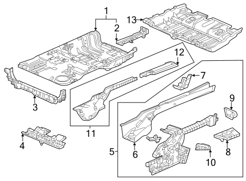 2024 Honda CR-V Rear Floor & Rails Diagram 2