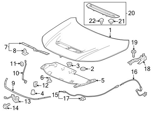 2023 Honda Civic W-HOOD, ENGINE Diagram for 60100-T60-000ZZ