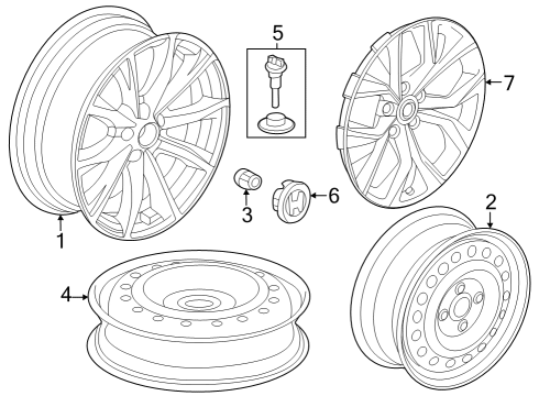2023 Honda CR-V Wheels, Covers & Trim Diagram 2