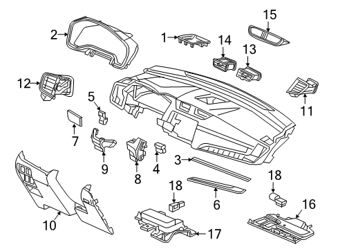2022 Honda CR-V Cluster & Switches, Instrument Panel Diagram 3