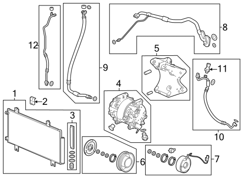 2024 Honda Pilot Condenser, Compressor & Lines Diagram
