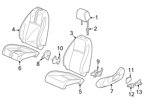 2023 Honda CR-V Hybrid Driver Seat Components Diagram 1