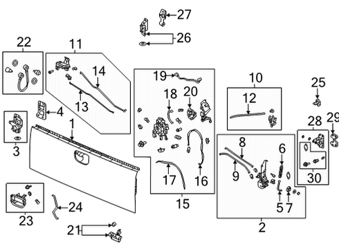 2023 Honda Ridgeline HANDLE *NH877P* Diagram for 74811-T6Z-A51ZJ