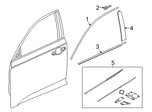 2022 Honda Accord Hybrid Exterior Trim - Front Door Diagram