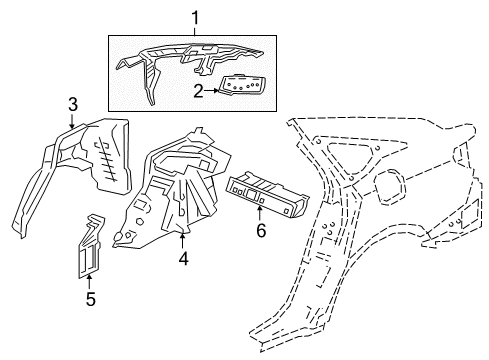 2022 Honda Accord Hybrid Inner Structure - Quarter Panel Diagram