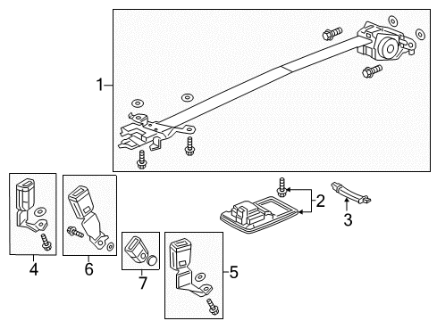 2023 Honda Odyssey Second Row Seat Belts Diagram