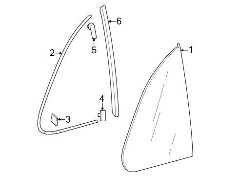 2024 Honda HR-V Glass & Hardware - Quarter Panel Diagram