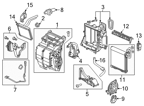 2022 Honda HR-V A/C Evaporator & Heater Components Diagram