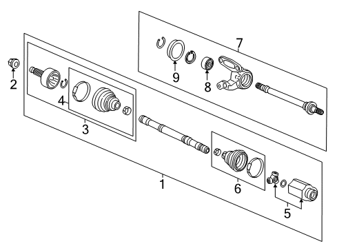 2022 Honda Accord Drive Axles - Front Diagram