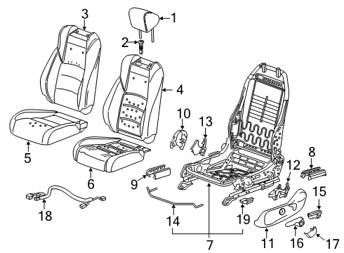 2022 Honda Accord Hybrid Driver Seat Components Diagram 2