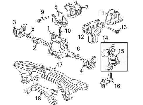 Rubber, L. FR. Stopper Insulator (AT) Diagram for 50842-ST0-N80