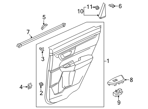2022 Honda CR-V Hybrid Rear Door Diagram 2