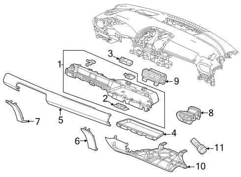 2024 Honda Pilot Cluster & Switches, Instrument Panel Diagram 2