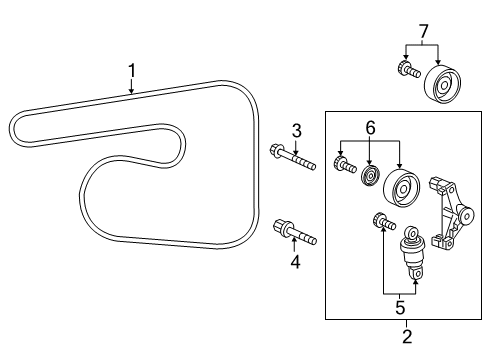 2022 Honda Accord Hybrid Belts & Pulleys Diagram 2