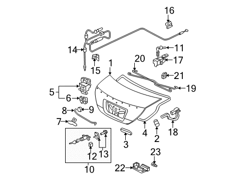 74871-SVA-A00ZZ - Genuine Honda Spring.R,Trunk Open