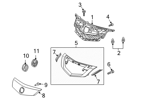 Genuine OEM Acura 75700-TK4-A00 Front Emblem Grille Badge Nameplate - Foto 11