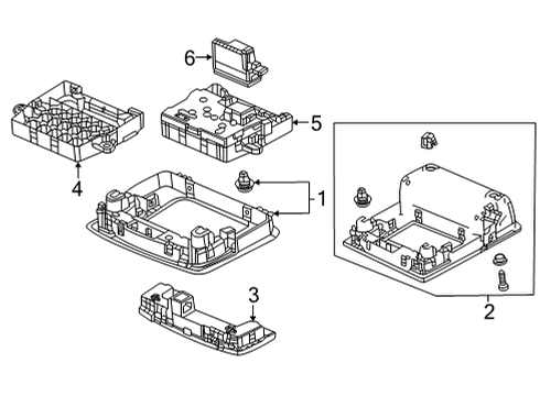 2022 Honda Civic Overhead Console Diagram 2