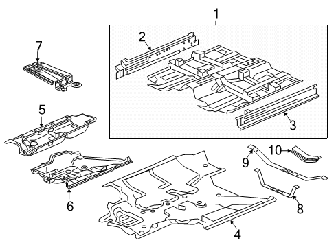 2022 Honda CR-V Floor & Rails Diagram
