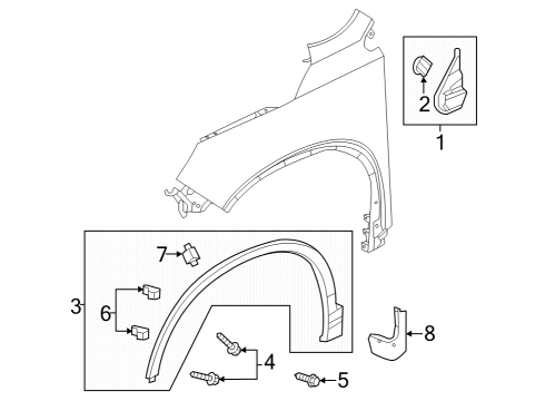 2024 Honda Pilot Exterior Trim - Fender Diagram