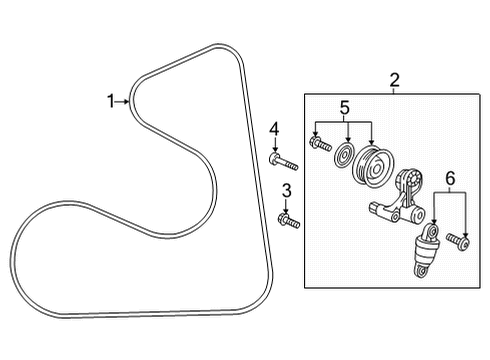 2022 Honda Civic Belts & Pulleys Diagram 4