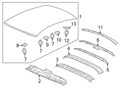 2023 Honda Accord Roof & Components Diagram 1