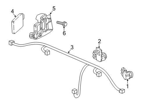 Sensor Assembly, Park Diagram for 39680-T0A-R12ZZ