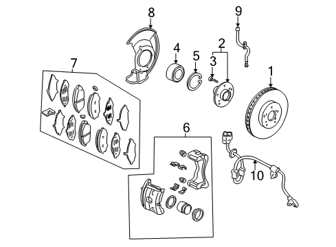Caliper Sub-Assembly, Left Front (Reman) Diagram for 45019-SJC-A01RM