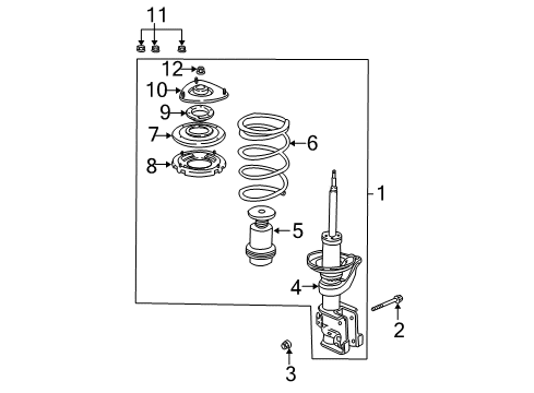 Shock Absorber Assembly, Right Front Diagram for 51601-S9A-A22