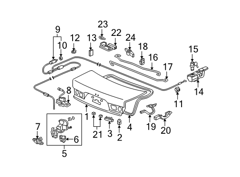 74895-SEA-003 - Genuine Honda Garnish Assy., R. Trunk Hinge