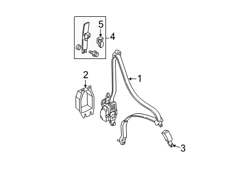 Tongue Set, Left Front Seat Belt (Outer) (Ivory) Diagram for 04818-S5A-A01ZC