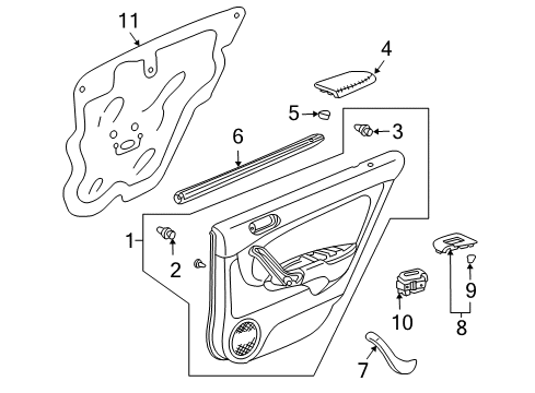 72861-SEA-J01 - Genuine Honda Left Rear Door Hole Seal