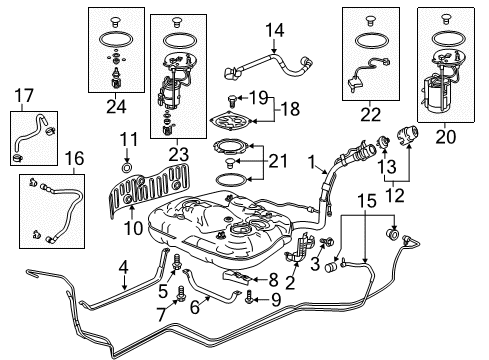 Regulator Set Diagram for 17049-THR-A00