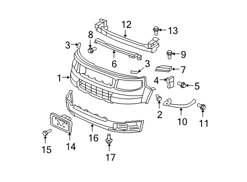 Front Bumper Face (Dot) Diagram for 04711-SCV-A60ZZ