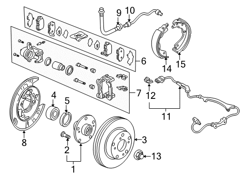 Rear Pad Set Diagram for 43022-S3V-A02