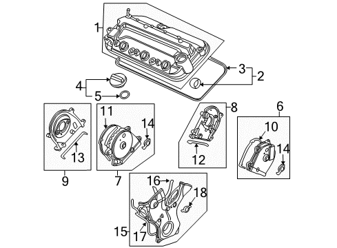 Cover Assy,Cylinder H Diagram for 12310-RK1-A00