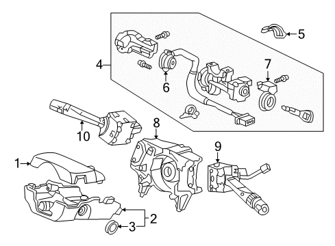 Steering Lock Assembly Diagram for 35100-S84-A33