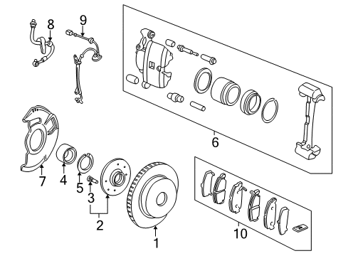 Front Brake Disk Diagram for 45251-SR3-A00