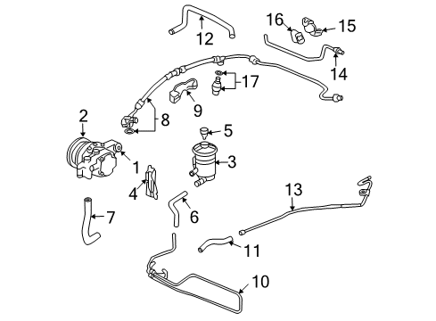 Oil Cooler Hose Diagram for 53732-SEA-G02