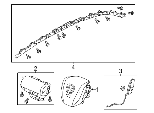 Driver Side Curtain Airbag Module Assembly Diagram for 78875-TGG-A80