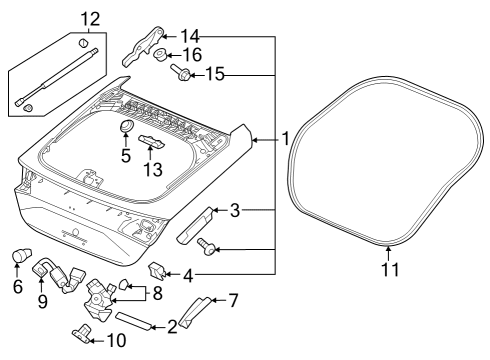 2022 Honda Accord LOCK ASSY-, TAILGATE Diagram for 74800-T47-A10