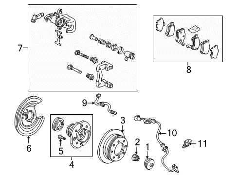 Caliper Sub-Assembly, Right Rear (Reman) Diagram for 06432-S84-505RM
