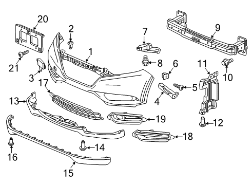 Spacer L,FR Bumper S Diagram for 71198-T7A-000
