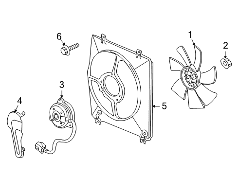 Cooling Fan Motor Diagram for 38616-RK2-A71