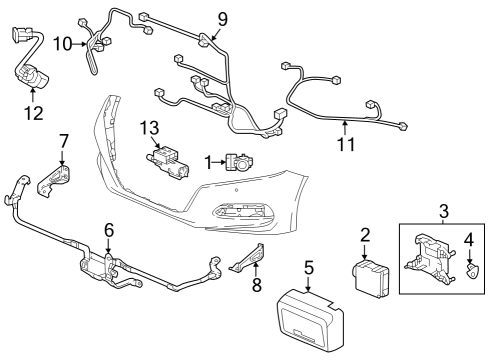 2021 Honda Accord Parking Sensor Assembly Diagram for 39680-TZA-E01ZZ