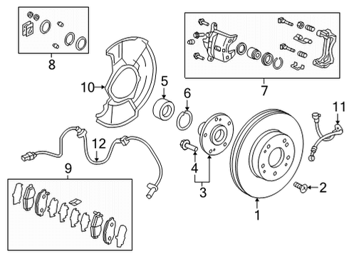 2024 Honda Accord CALIPER SUB-ASSY Diagram for 45018-T20-A00