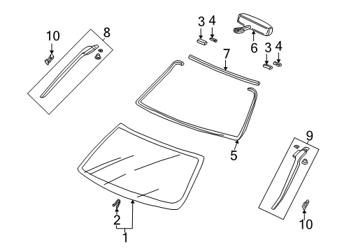 Clip B, FR. Windshield Side Garnish (17.4MM) Diagram for 91574-S2X-003