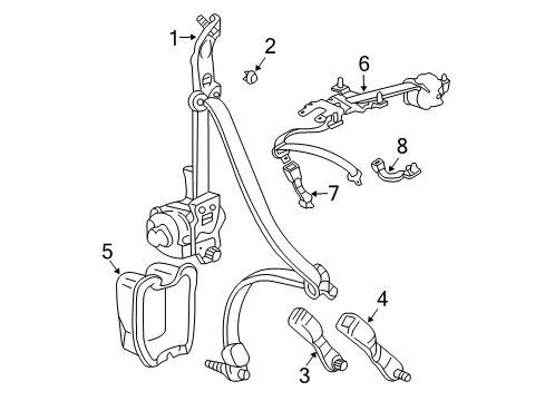 Buckle Set *YR203L* Diagram for 04867-S3V-A01ZB