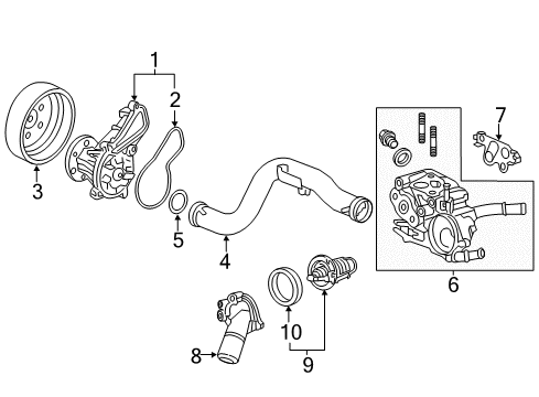 Water Pump Diagram for 19200-R1P-U01