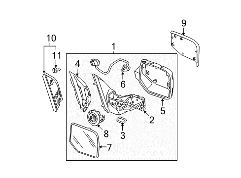 Mirror Assembly, Passenger Side (Sterling Gray Metallic) (R.C.) (Heated) Diagram for 76208-SZA-A11ZG