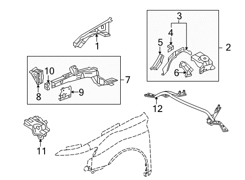 Mbr Set, Right Front Lower Diagram for 04608-TK4-A00ZZ